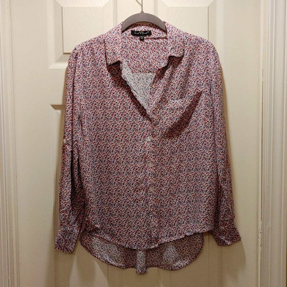 Pattern Button Up Blouse
